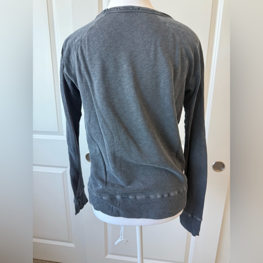James Perse Women's Gray Long Sleeve cotton Top - Picture 3 of 5